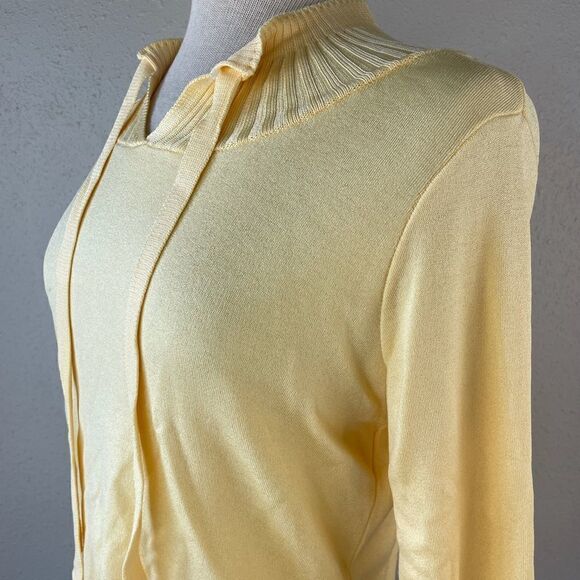 Vintage Kenneth Knits Light Yellow Sweatter Top Size L EUC - Picture 4 of 9